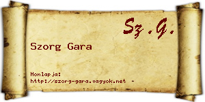 Szorg Gara névjegykártya